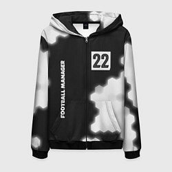 Толстовка 3D на молнии мужская FOOTBALL MANAGER Графика, цвет: 3D-черный