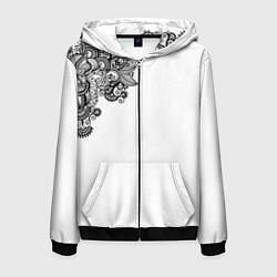 Мужская толстовка на молнии Черно Белые КруЖева