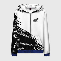 Толстовка 3D на молнии мужская Honda sport pattern, цвет: 3D-синий
