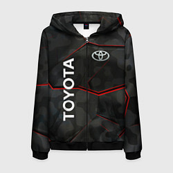 Толстовка 3D на молнии мужская Toyota sport auto, цвет: 3D-черный