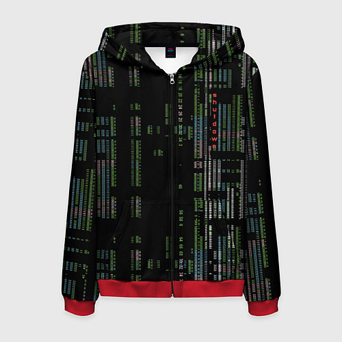 Мужская толстовка на молнии Shutdown / 3D-Красный – фото 1