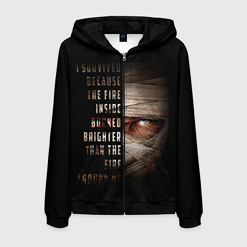 Мужская толстовка на молнии Fallout - Joshua Graham / 3D-Черный – фото 1