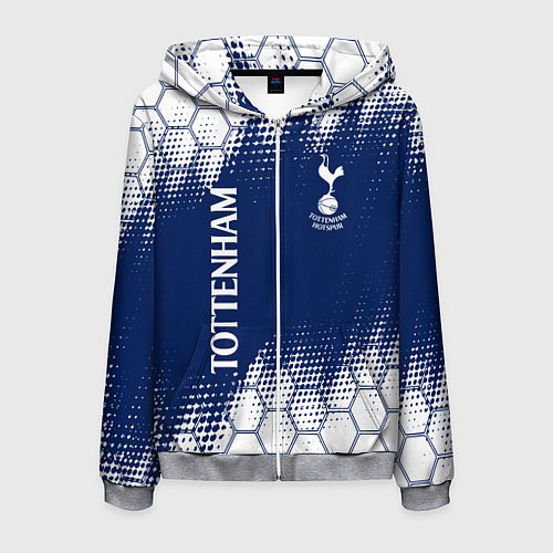 Мужская толстовка на молнии TOTTENHAM HOTSPUR Тоттенхэм / 3D-Меланж – фото 1