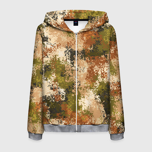 Мужская толстовка на молнии Камуфляж Василиск Степь / 3D-Меланж – фото 1