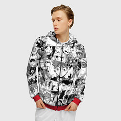 Толстовка 3D на молнии мужская Волейбол!! pattern, цвет: 3D-красный — фото 2