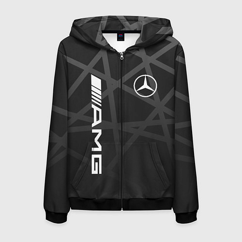 Мужская толстовка на молнии MERCEDES - BENZ МЕРСЕДЕС / 3D-Черный – фото 1