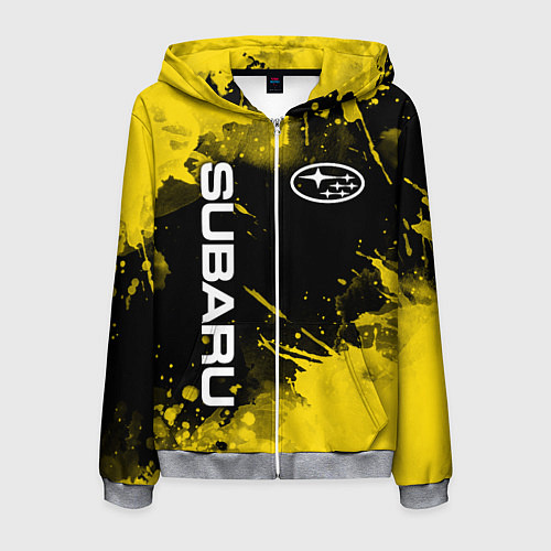 Мужская толстовка на молнии СУБАРУ - SUBARU Желтые пятна / 3D-Меланж – фото 1
