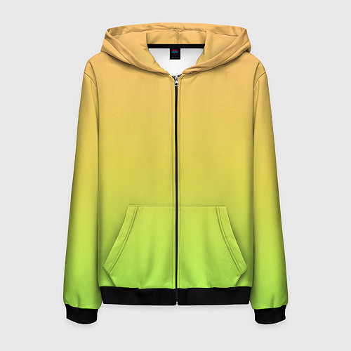 Мужская толстовка на молнии GRADIEND YELLOW-GREEN / 3D-Черный – фото 1