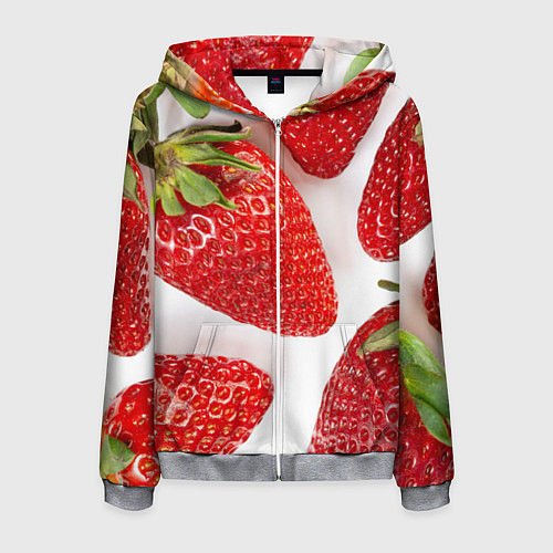 Мужская толстовка на молнии Strawberries / 3D-Меланж – фото 1