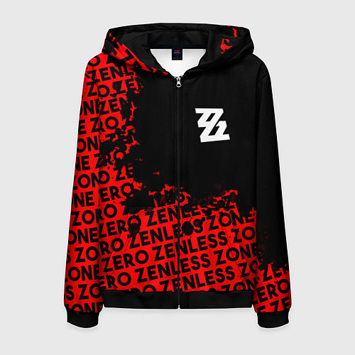 Мужская толстовка на молнии Zenless Zone Zero капля арт / 3D-Черный – фото 1