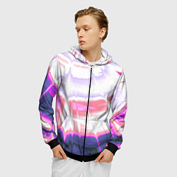 Толстовка 3D на молнии мужская Тай-дай Абстракция Tie-Dye, цвет: 3D-черный — фото 2