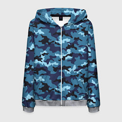 Мужская толстовка на молнии Камуфляж Тёмно-Синий Camouflage Dark-Blue