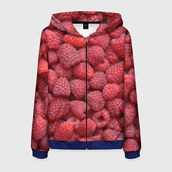 Толстовка 3D на молнии мужская Малина - ягоды, цвет: 3D-синий