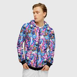 Толстовка 3D на молнии мужская POPPY PLAYTIME HAGGY WAGGY AND KISSY MISSY LOVE, цвет: 3D-черный — фото 2