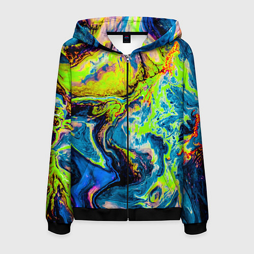 Мужская толстовка на молнии The Poisonous Palette / 3D-Черный – фото 1