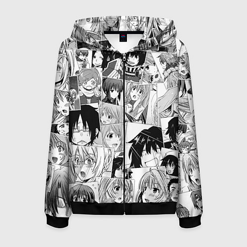 Мужская толстовка на молнии Log Horizon pattern / 3D-Черный – фото 1