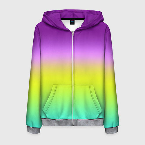 Мужская толстовка на молнии Multicolored Ombre gradient / 3D-Меланж – фото 1