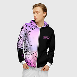 Толстовка 3D на молнии мужская BLACKPINK HALF COLORS, цвет: 3D-белый — фото 2