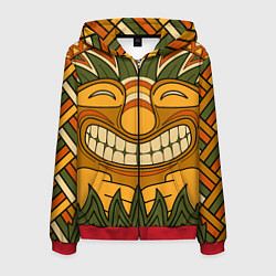 Толстовка 3D на молнии мужская Polynesian tiki LUCKY, цвет: 3D-красный
