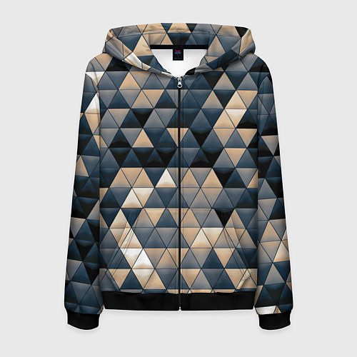 Мужская толстовка на молнии Кибернетическая стена / 3D-Черный – фото 1