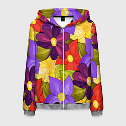 Мужская толстовка на молнии MULTICOLORED PANSIES