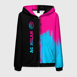 Мужская толстовка на молнии AC Milan - neon gradient: по-вертикали