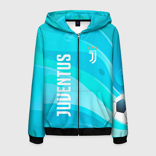 Мужская толстовка на молнии Ювентус Абстракция / 3D-Черный – фото 1