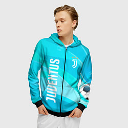 Толстовка 3D на молнии мужская Ювентус Абстракция, цвет: 3D-черный — фото 2