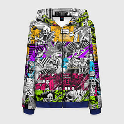 Толстовка 3D на молнии мужская Граффити Watch Dogs 2, цвет: 3D-синий