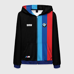 Толстовка 3D на молнии мужская BMW - М Линии : Черный, цвет: 3D-синий