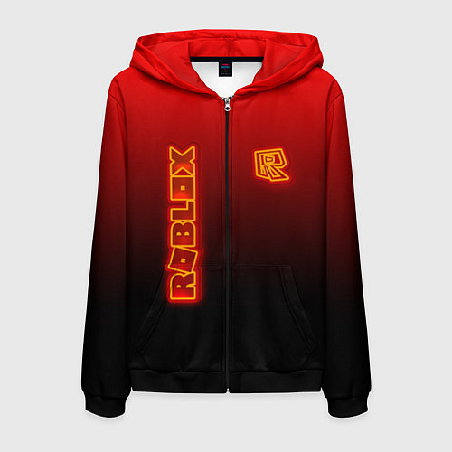 Мужская толстовка на молнии Roblox светящийся логотип / 3D-Черный – фото 1