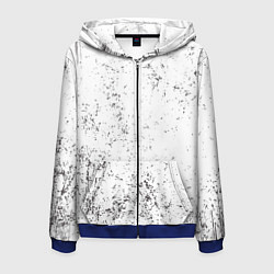Толстовка 3D на молнии мужская Потертость и бызги, цвет: 3D-синий