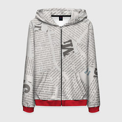 Мужская толстовка на молнии Белая газета