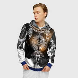 Толстовка 3D на молнии мужская В стиле бохо, цвет: 3D-синий — фото 2