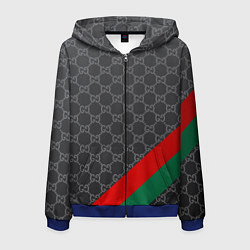 Толстовка 3D на молнии мужская В стиле gucci, цвет: 3D-синий