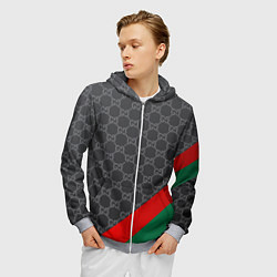 Толстовка 3D на молнии мужская В стиле gucci, цвет: 3D-меланж — фото 2