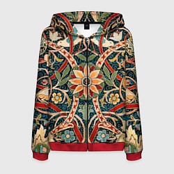 Мужская толстовка на молнии Ковер с птицами