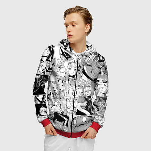 Мужская толстовка на молнии Да я паук и что с того pattern / 3D-Красный – фото 3