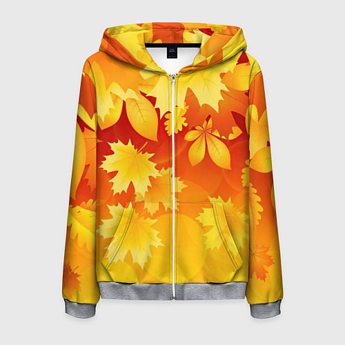 Мужская толстовка на молнии Символ осени / 3D-Меланж – фото 1