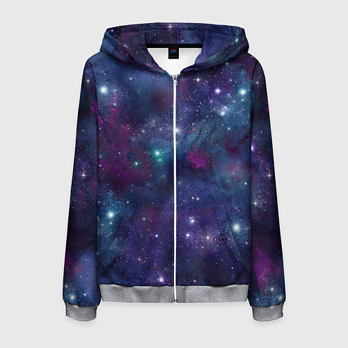 Мужская толстовка на молнии Бесконечность звездного неба / 3D-Меланж – фото 1