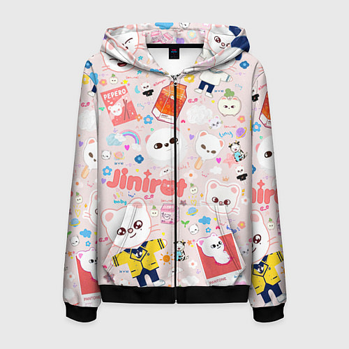 Мужская толстовка на молнии Skzoo Jinniret pattern cartoon avatar / 3D-Черный – фото 1