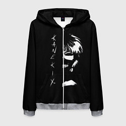 Толстовка 3D на молнии мужская Tokyo Ghoul Kaneki Ken - anime, цвет: 3D-меланж