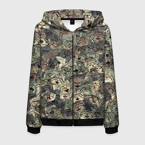 Мужская толстовка на молнии Мануловый камуфляж / 3D-Черный – фото 1