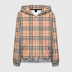 Толстовка 3D на молнии мужская Королевский тартан, цвет: 3D-меланж