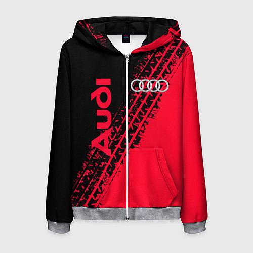 Мужская толстовка на молнии Audi / 3D-Меланж – фото 1