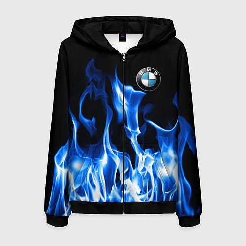 Мужская толстовка на молнии BMW fire / 3D-Черный – фото 1