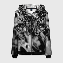 Мужская толстовка на молнии Оттенки серого черные трайбл драконы татуировка