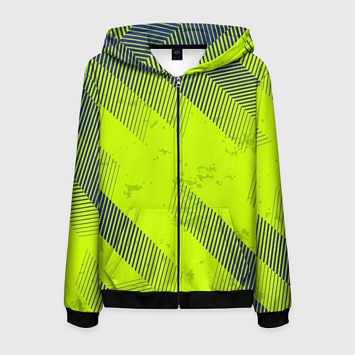 Мужская толстовка на молнии Green sport style / 3D-Черный – фото 1