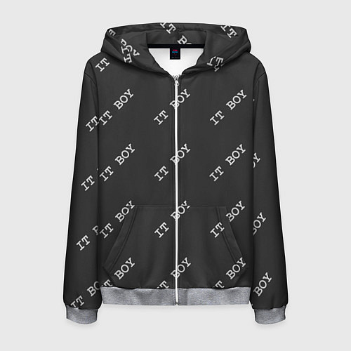 Мужская толстовка на молнии Программисты - IT BOY / 3D-Меланж – фото 1