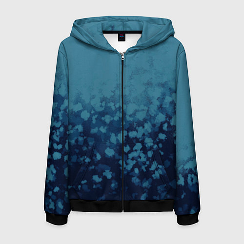 Мужская толстовка на молнии Абстракция синий / 3D-Черный – фото 1